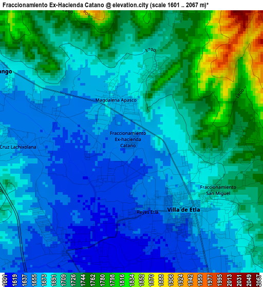 Fraccionamiento Ex-Hacienda Catano elevation map