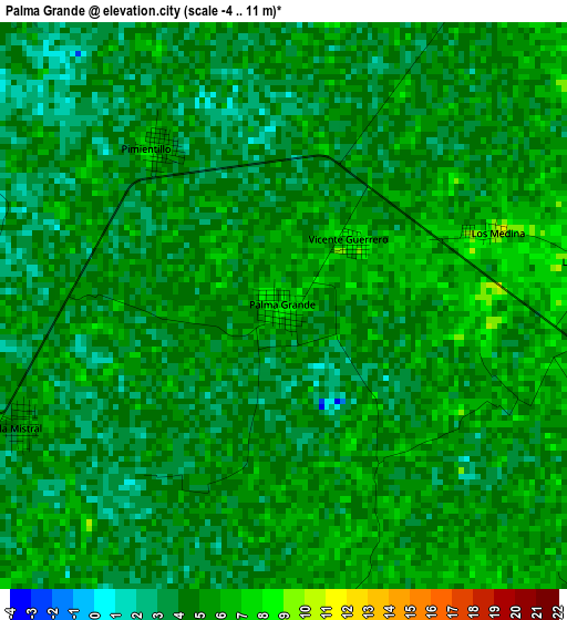 Palma Grande elevation map