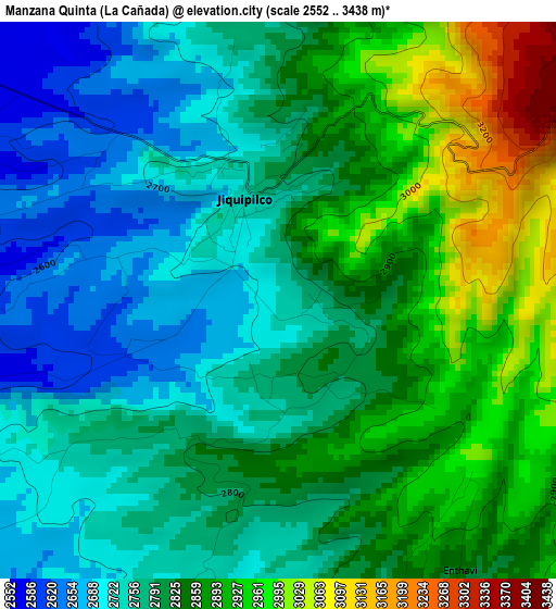 Manzana Quinta (La Cañada) elevation map