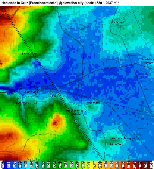 Hacienda la Cruz [Fraccionamiento] elevation map