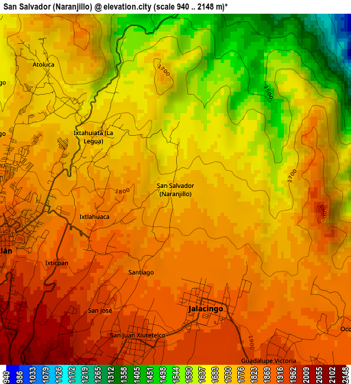 San Salvador (Naranjillo) elevation map