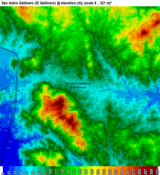 San Isidro Gallinero (El Gallinero) elevation map