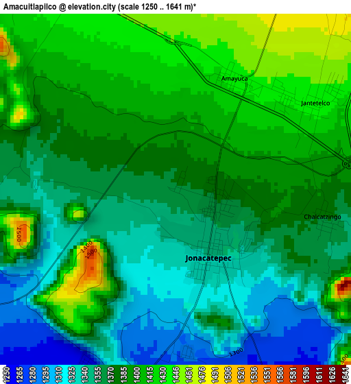 Amacuitlapilco elevation map
