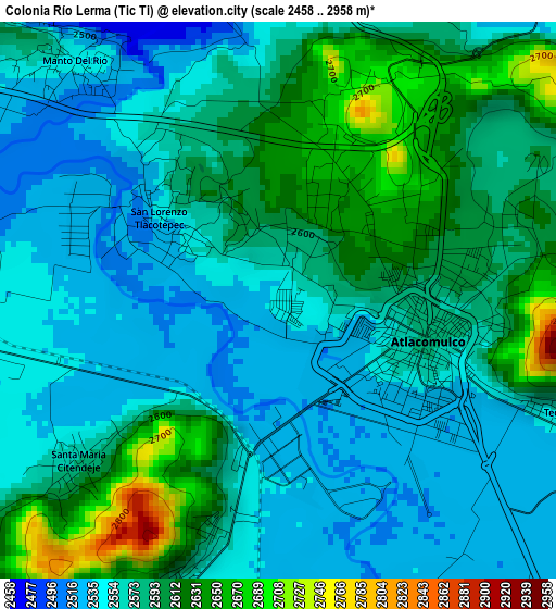 Colonia Río Lerma (Tic Ti) elevation map