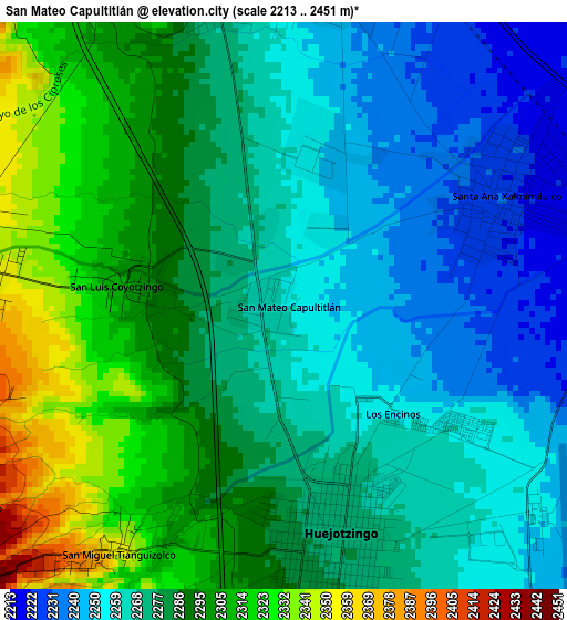 San Mateo Capultitlán elevation map