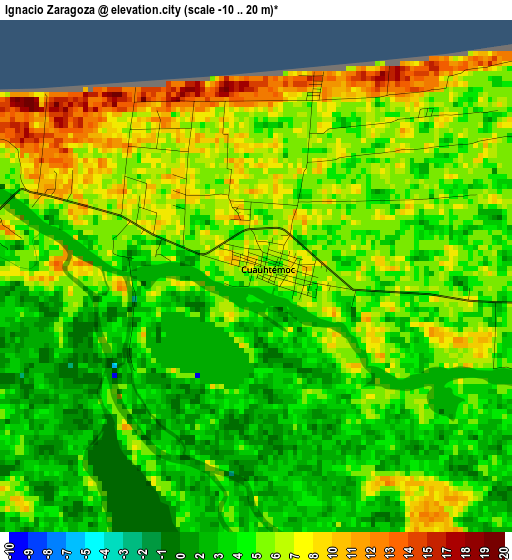 Ignacio Zaragoza elevation map