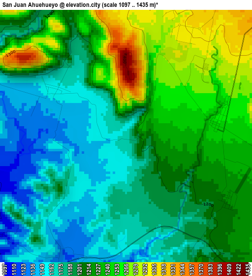 San Juan Ahuehueyo elevation map