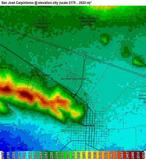 San José Carpinteros elevation map