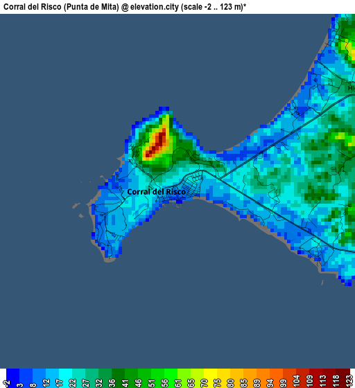 Corral del Risco (Punta de Mita) elevation map