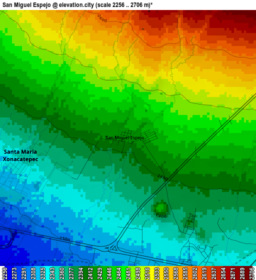 San Miguel Espejo elevation map