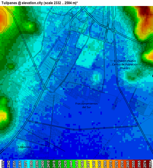 Tulipanes elevation map