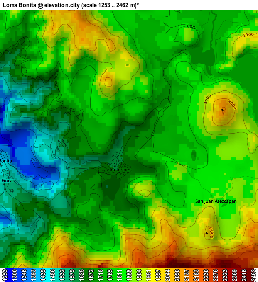 Loma Bonita elevation map