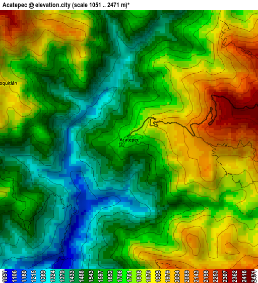 Acatepec elevation map