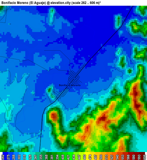 Bonifacio Moreno (El Aguaje) elevation map