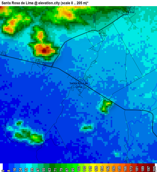 Santa Rosa de Lima elevation map