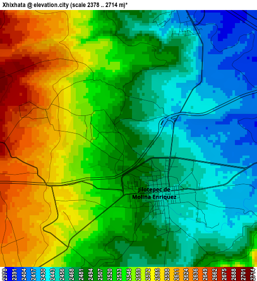 Xhixhata elevation map