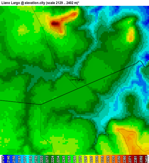 Llano Largo elevation map