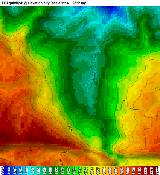 Tz'Aquiviljok elevation map