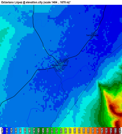 Octaviano López elevation map