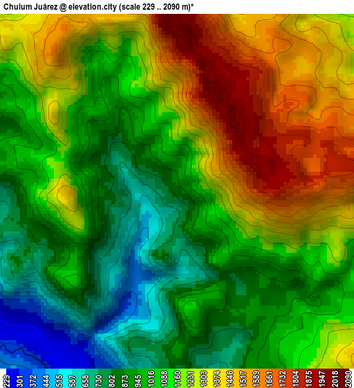 Chulum Juárez elevation map