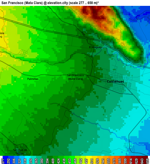 San Francisco (Mata Clara) elevation map