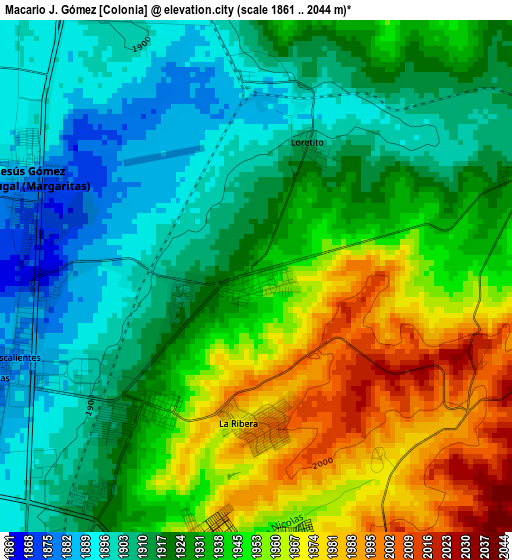 Macario J. Gómez [Colonia] elevation map