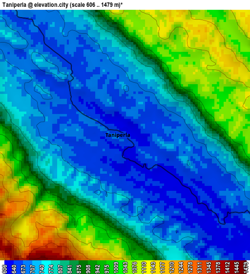 Taniperla elevation map