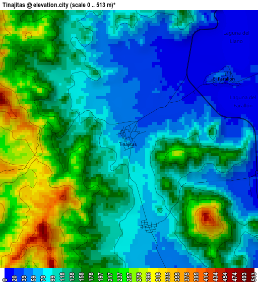 Tinajitas elevation map