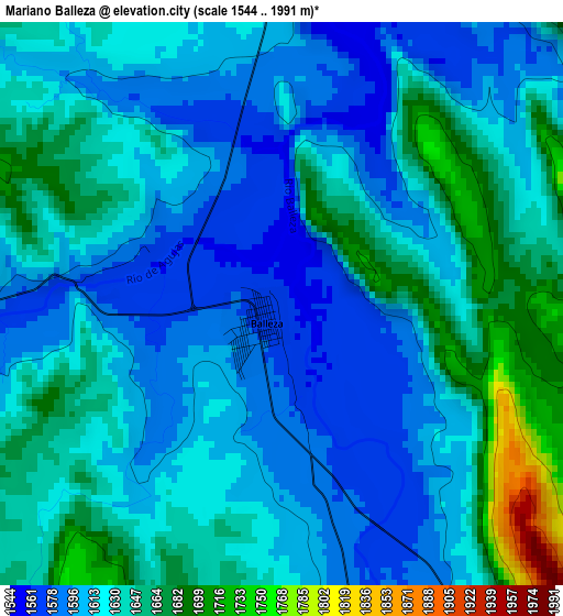 Mariano Balleza elevation map