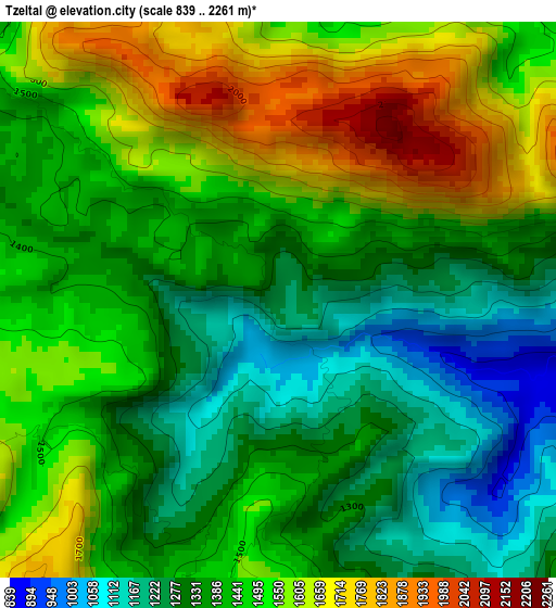 Tzeltal elevation map