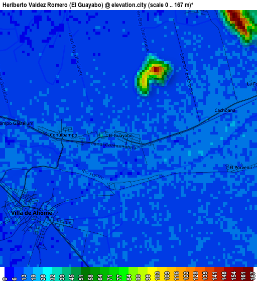 Heriberto Valdez Romero (El Guayabo) elevation map