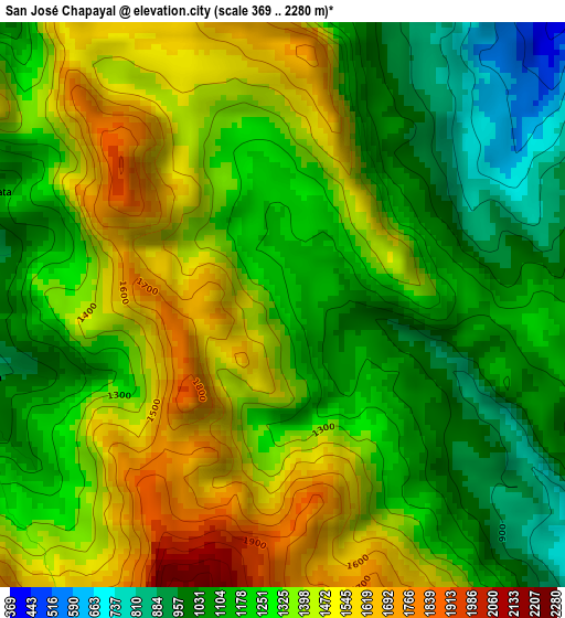 San José Chapayal elevation map