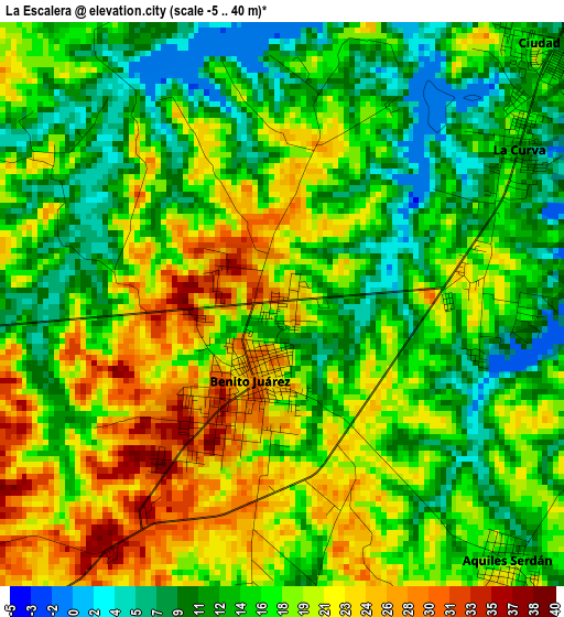 La Escalera elevation map