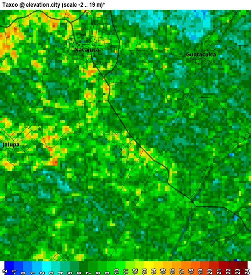 Taxco elevation map