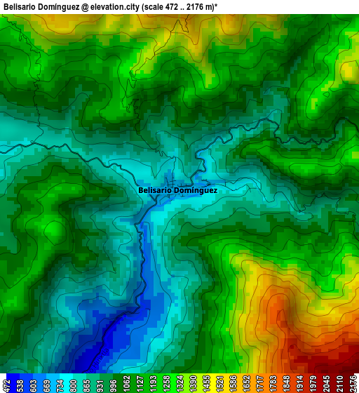 Belisario Domínguez elevation map