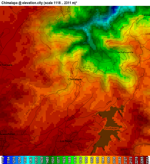 Chimalapa elevation map