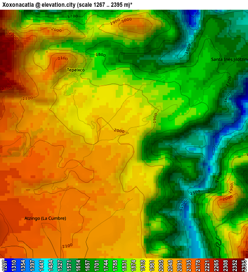 Xoxonacatla elevation map