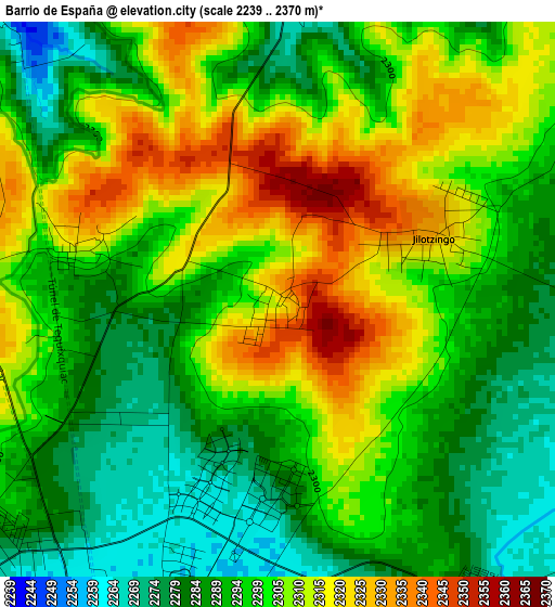 Barrio de España elevation map