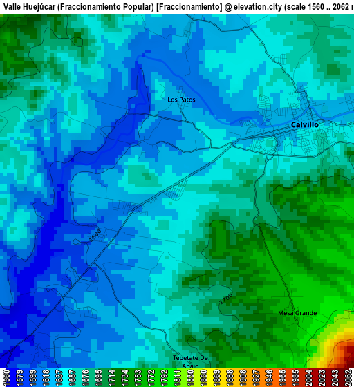 Valle Huejúcar (Fraccionamiento Popular) [Fraccionamiento] elevation map