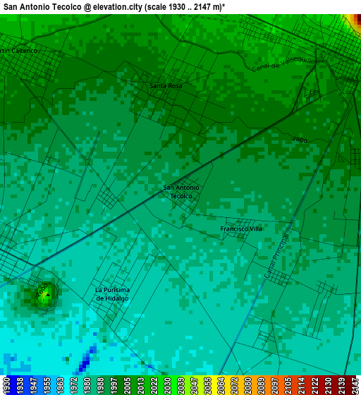 San Antonio Tecolco elevation map