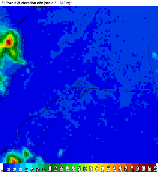 El Pozole elevation map