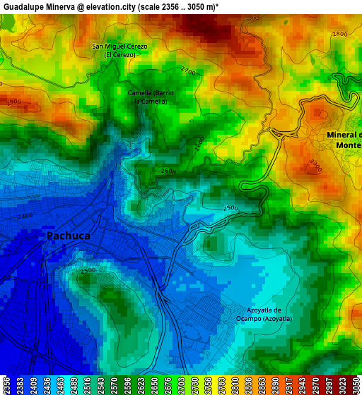 Guadalupe Minerva elevation map