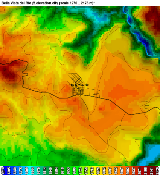 Bella Vista del Río elevation map