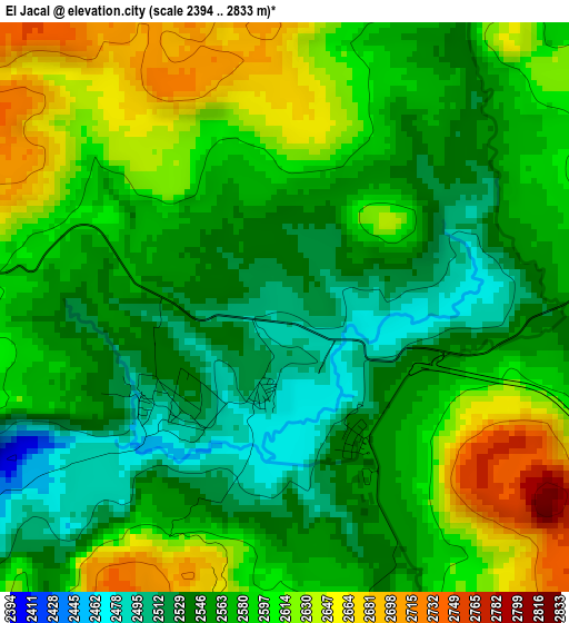 El Jacal elevation map