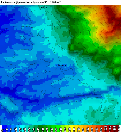 La Azozuca elevation map