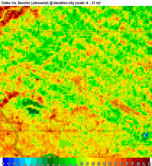 Ceiba 1ra. Sección (Jahuactal) elevation map