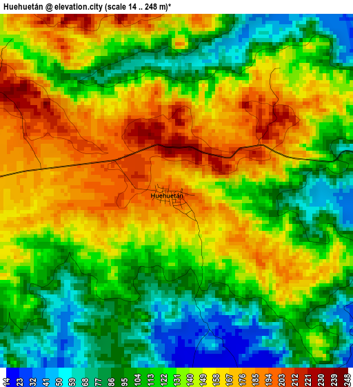 Huehuetán elevation map