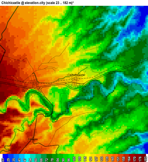 Chichicaxtle elevation map