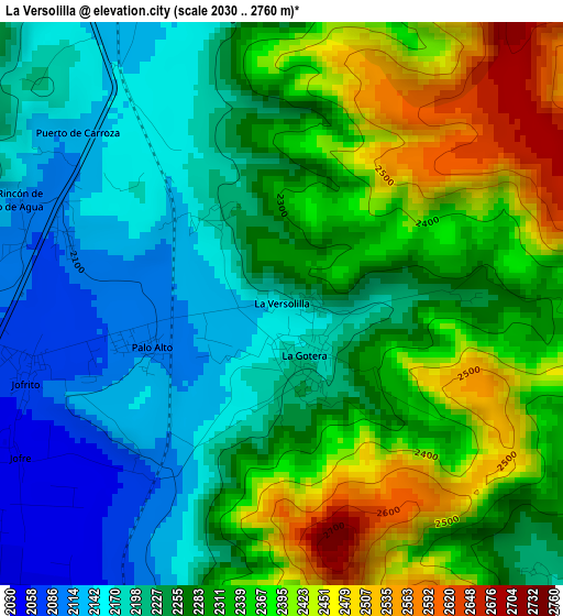 La Versolilla elevation map