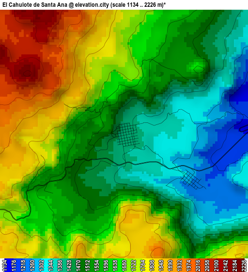 El Cahulote de Santa Ana elevation map